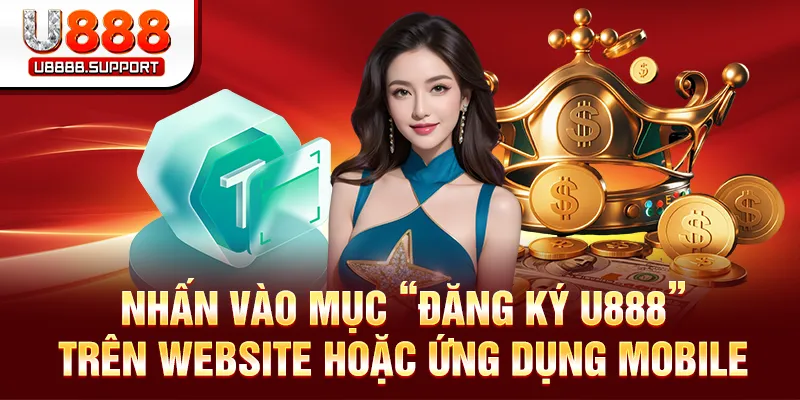 Nhấn vào mục “Đăng Ký” xuất hiện nổi bật ngay trên giao diện trang chủ